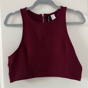 Divided Cropped Party Top with Slits on Side